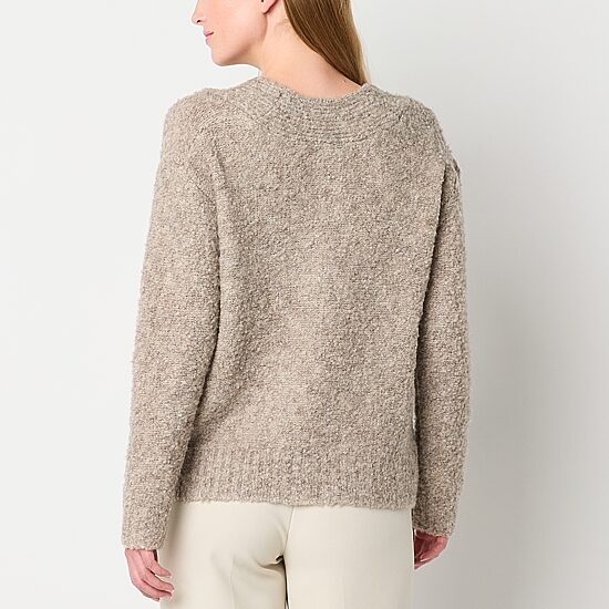 Worthington Womens V Neck Long Sleeve Pullover Sweater