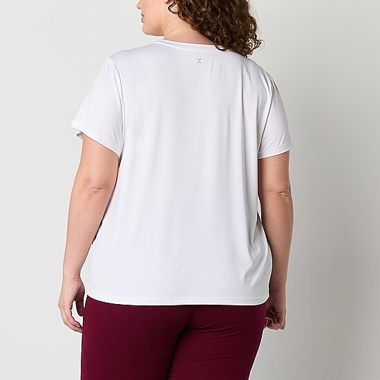 Xersion Womens Performance Crew Neck Short Sleeve T-Shirt Plus