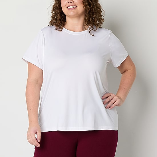 Xersion Womens Performance Crew Neck Short Sleeve T-Shirt Plus