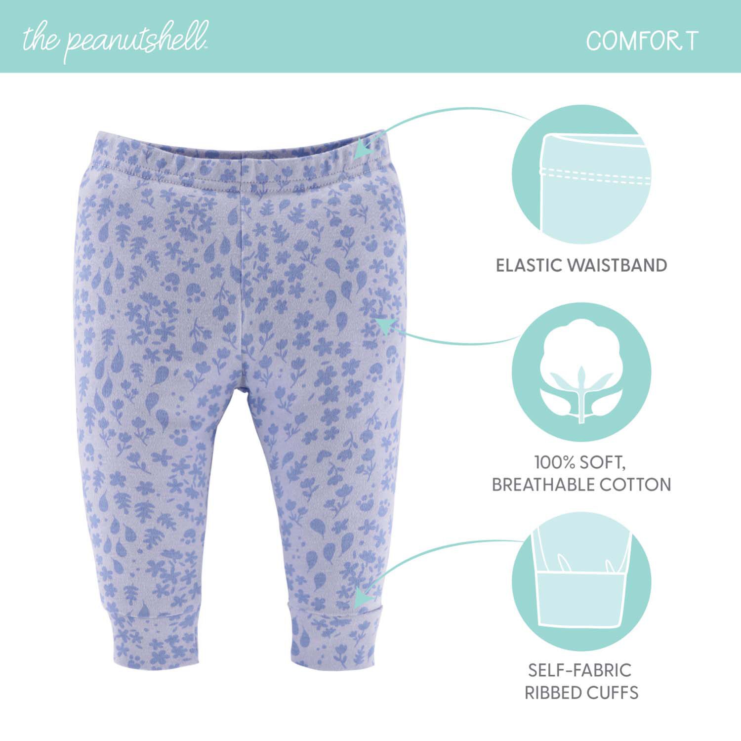 The Peanutshell Baby Girls Easy-on + Easy-off Mid Rise Straight Regular Fit Pull-On Pant