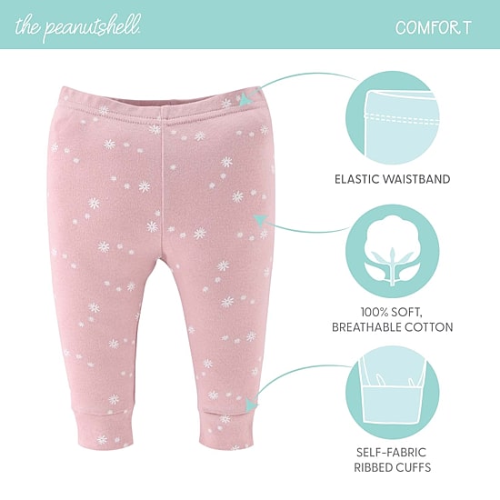 The Peanutshell Baby Girls Easy-on + Easy-off Mid Rise Straight Regular Fit Pull-On Pant