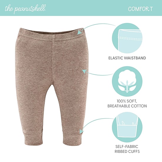 The Peanutshell Baby Unisex Easy-on + Easy-off Mid Rise Straight Regular Fit Pull-On Pant