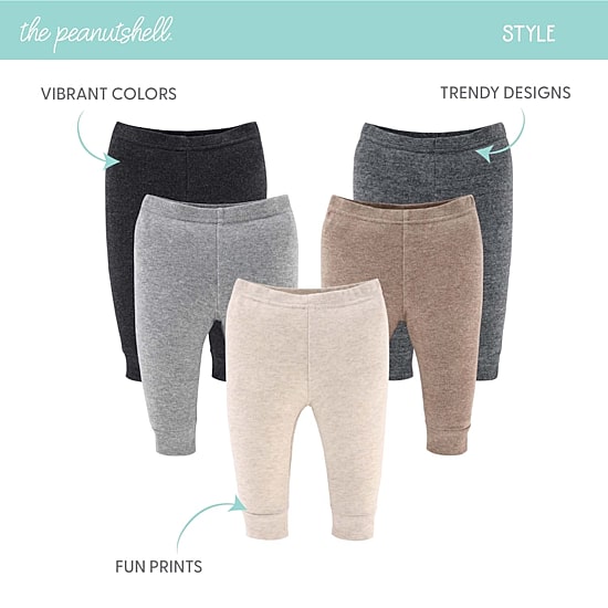 The Peanutshell Baby Unisex Easy-on + Easy-off Mid Rise Straight Regular Fit Pull-On Pant