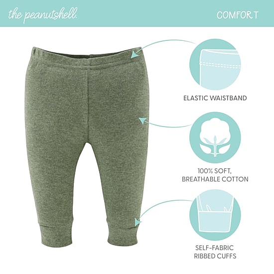 The Peanutshell Baby Unisex Easy-on + Easy-off Mid Rise Straight Regular Fit Pull-On Pant