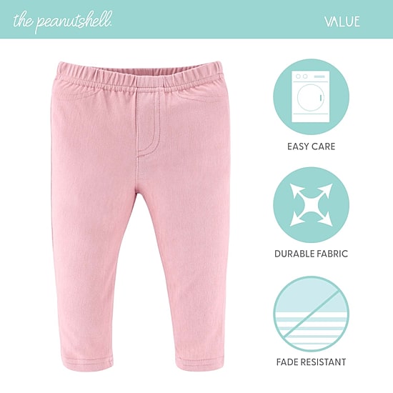 The Peanutshell Baby Girls Easy-on + Easy-off Mid Rise Straight Regular Fit Pull-On Pant