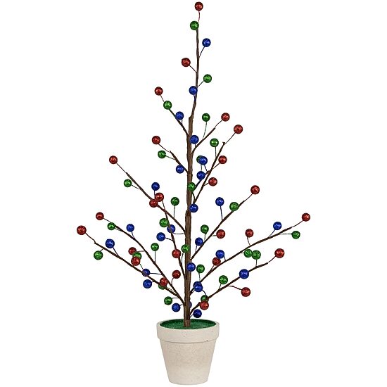 Northlight 24" Glittered Ball Artificial 2 Foot Pine Christmas Tree