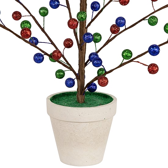 Northlight 24" Glittered Ball Artificial 2 Foot Pine Christmas Tree