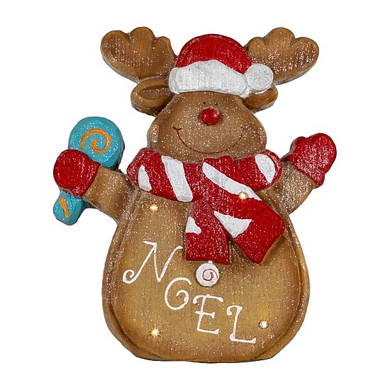 Northlight 14" Led "Noel" Gingerbread Reindeer Gingerbread House