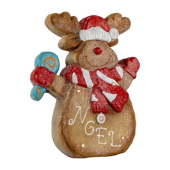 Northlight 14" Led "Noel" Gingerbread Reindeer Gingerbread House