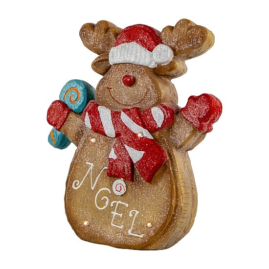 Northlight 14" Led "Noel" Gingerbread Reindeer Gingerbread House