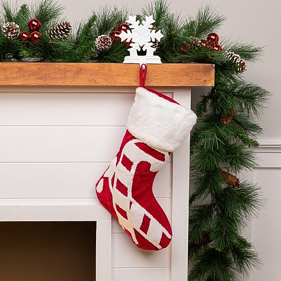 Northlight 20" Reindeer And Snowflake Embroidered Christmas Stocking