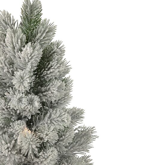 Northlight 16" Led Lighted Mini Frosted Pine In Cement Base 1 Foot Pine Christmas Tree