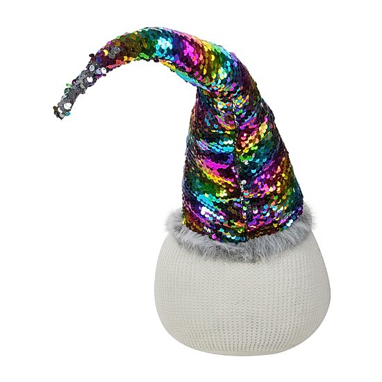 Northlight 24" Gnome With Rainbow Flip Sequin Hat Christmas Gnome