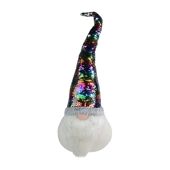 Northlight 24" Gnome With Rainbow Flip Sequin Hat Christmas Gnome