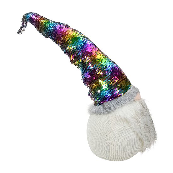 Northlight 24" Gnome With Rainbow Flip Sequin Hat Christmas Gnome