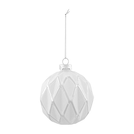 Northlight 4" 4ct Embossed Diamon Glass Ball Christmas Ornament