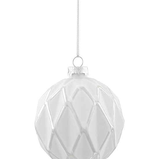 Northlight 4" 4ct Embossed Diamon Glass Ball Christmas Ornament