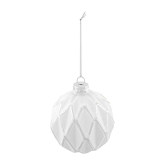 Northlight 4" 4ct Embossed Diamon Glass Ball Christmas Ornament