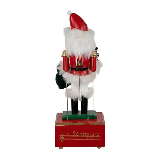 Northlight 12" Animated And Musical Santa With Bear Wood Plays Music Christmas Nutcracker