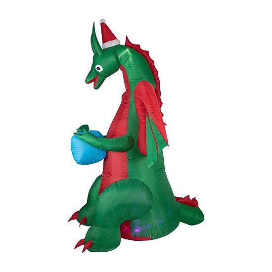 Northlight 6ft Inflatable Led Lighted Dragon With Gift Outdoor Christmas Inflatable