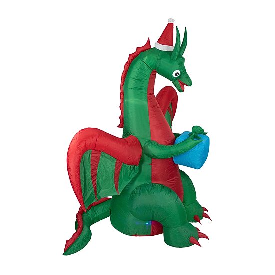 Northlight 6ft Inflatable Led Lighted Dragon With Gift Outdoor Christmas Inflatable