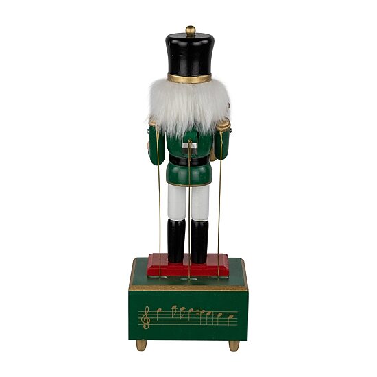 Northlight 12" Nutcracker Red Animated And Musical With Trumpet Wood Plays Music Christmas Nutcracker