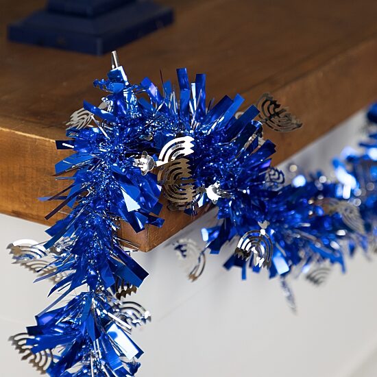 Northlight 50ft Menorah Tinsel Christmas Indoor Garland