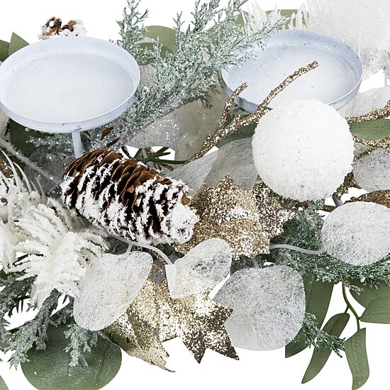 Northlight 24" Mixed Winter Foliage And Berries Pillar Candle Holder