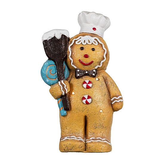 Northlight 18" Led Lighted Glittered Gingerbread Snowman Chef Christmas Figurine