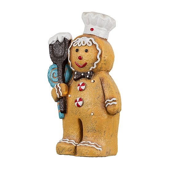 Northlight 18" Led Lighted Glittered Gingerbread Snowman Chef Christmas Figurine
