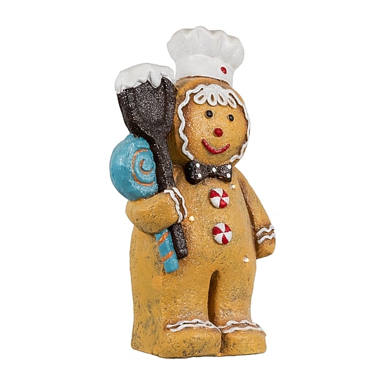 Northlight 18" Led Lighted Glittered Gingerbread Snowman Chef Christmas Figurine