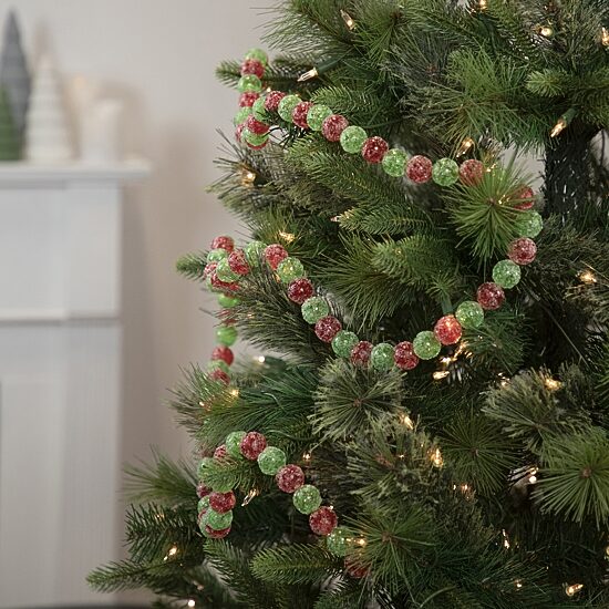 Northlight 6ft Glittered Candy Drop Christmas Indoor Garland