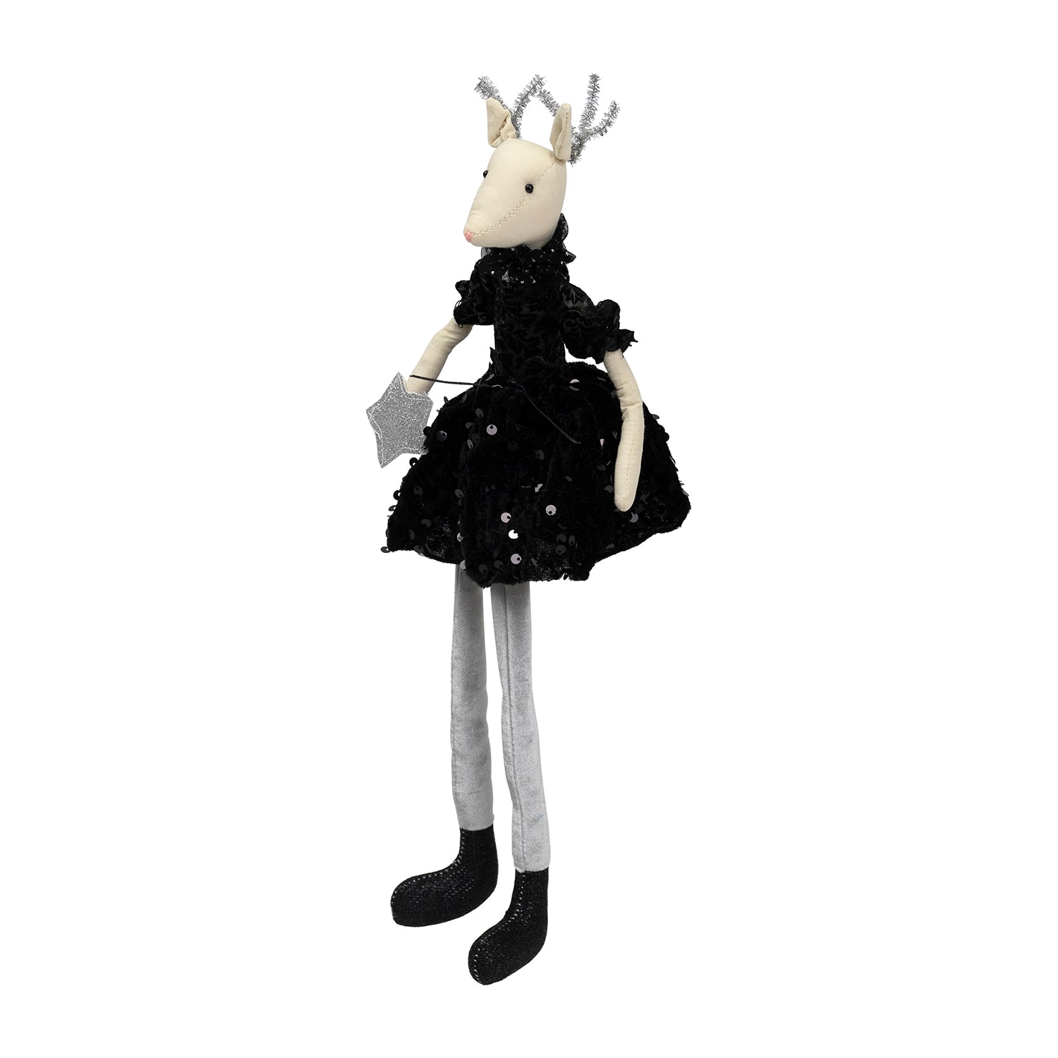 Northlight 18" Sitting Reindeer With Dangling Legs Christmas Figurine
