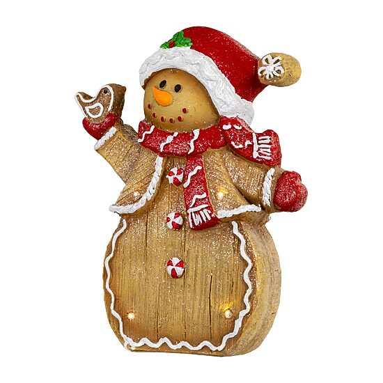 Northlight 15" Led Gingerbread Snowman With Bird Christmas Figurine