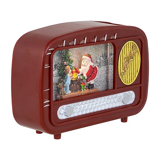 Northlight 9" Led Lighted "Santa Sighting" Retro Radio Christmas Snow Globe
