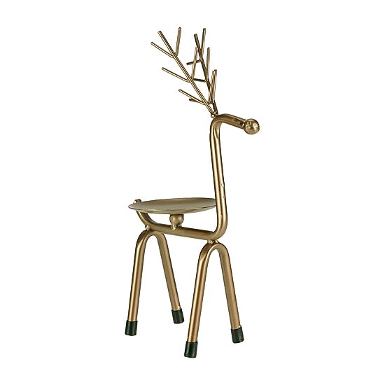 Northlight 10" Small Bronze Reindeer Pillar Candle Holder