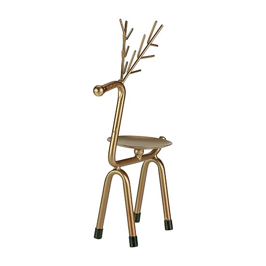 Northlight 10" Small Bronze Reindeer Pillar Candle Holder