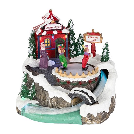Northlight 8" Led Lighted And Animated Scene Village Display Lighted Christmas Village