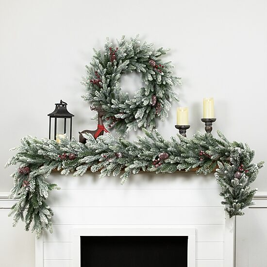 Northlight 7ft Flocked Snowcap Grove Fir Christmas Indoor Garland