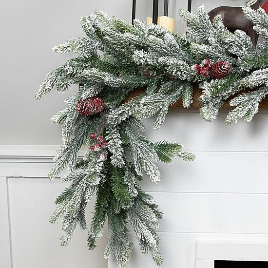 Northlight 7ft Flocked Snowcap Grove Fir Christmas Indoor Garland