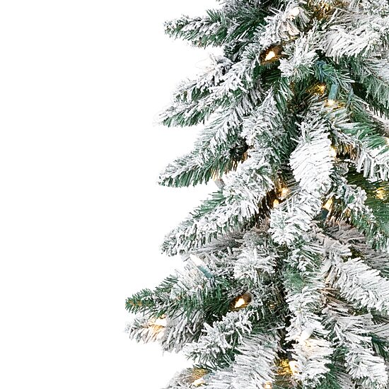 Northlight 5ft Prelit Pencil Flocked Alpine Artificial Clear Lights 5 Foot Flocked Pine Christmas Tree