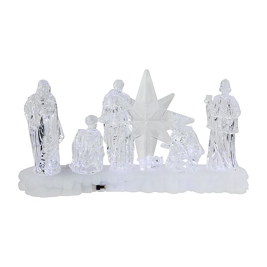 Northlight 12" Led Lighted Nativity Scene Acrylic Lighted Nativity Set