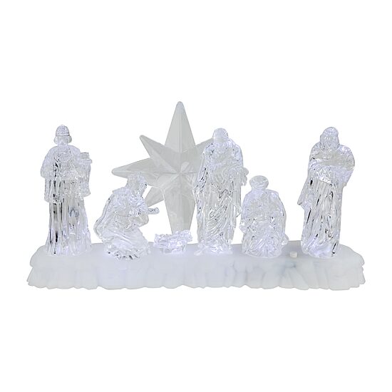 Northlight 12" Led Lighted Nativity Scene Acrylic Lighted Nativity Set