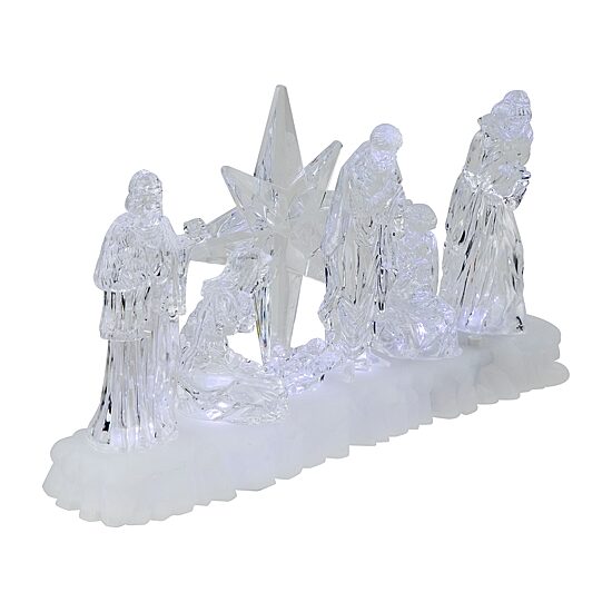 Northlight 12" Led Lighted Nativity Scene Acrylic Lighted Nativity Set