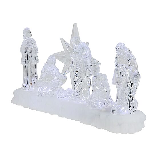 Northlight 12" Led Lighted Nativity Scene Acrylic Lighted Nativity Set