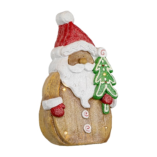 Northlight 16" Led Gingerbread Santa Claus Glittered Christmas Figurine