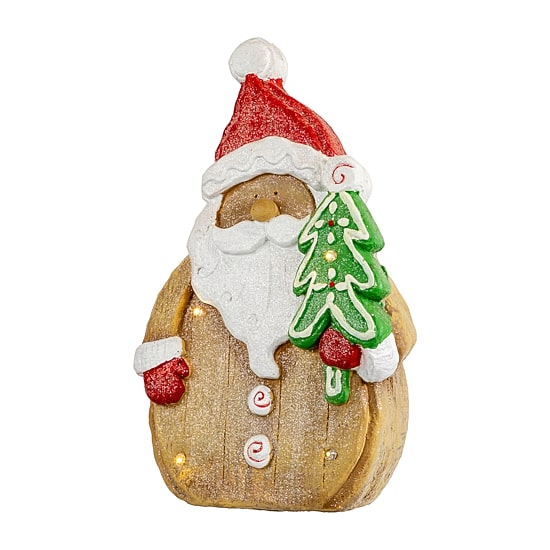 Northlight 16" Led Gingerbread Santa Claus Glittered Christmas Figurine