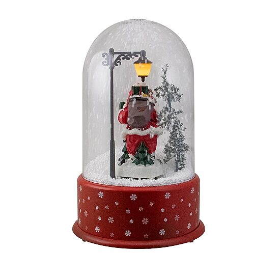 Northlight 12" Snowing Lighted Santa With Street Light Christmas Snow Globe