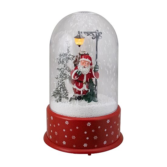 Northlight 12" Snowing Lighted Santa With Street Light Christmas Snow Globe