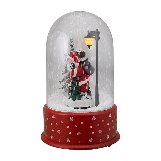 Northlight 12" Snowing Lighted Santa With Street Light Christmas Snow Globe